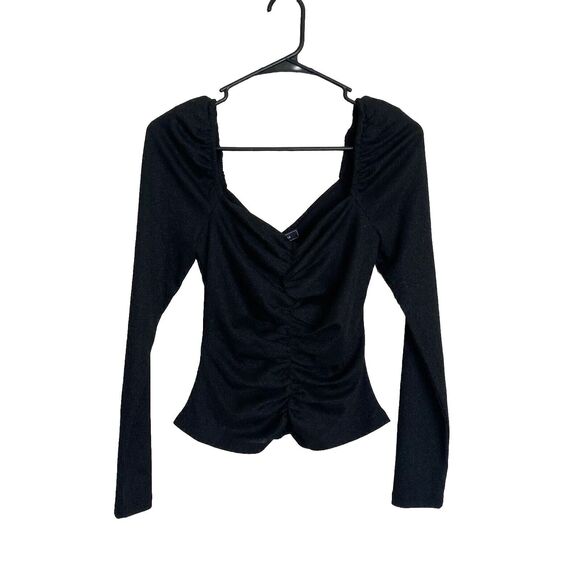 NWT BCBGMAXAZRIA Top Ruched Bodice Sweetheart Neckline Sz XXS Whimsigoth Witchy - Picture 2 of 9